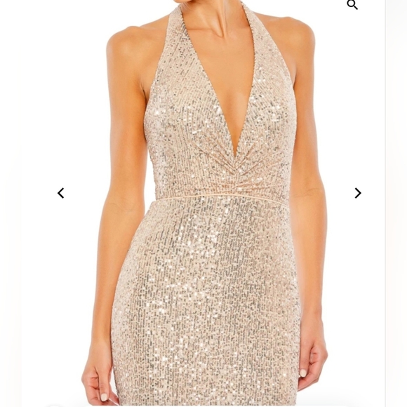 Mac Duggal V-NECK SEQUIN WRAP WAIST GOWN - Picture 1 of 12